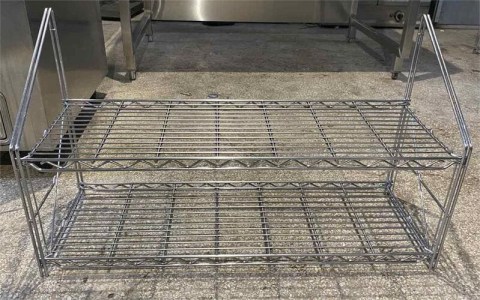 Ράφι Τοίχου Διπλό Χρωμίου 90x30x53Cm Μεταχειρισμένo